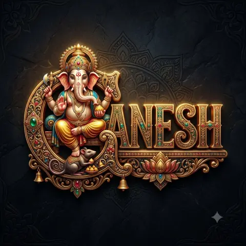 Ganesh Chaturthi 3D Logo